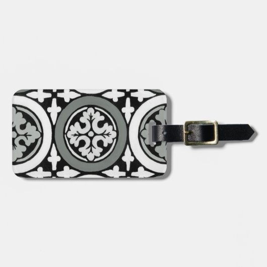 装飾ルネッサンスロゼットタイルデザイン ラゲッジタグ (正面横)