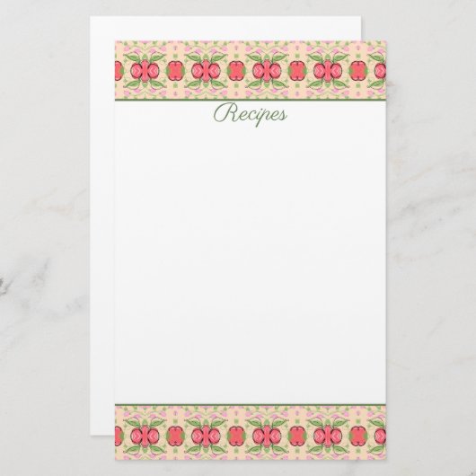 装飾レシピシート 便箋 (正面/裏面)
