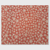 装飾レッドクリスマススノーフレークデコールグリッター ラッピングペーパー (フラット)