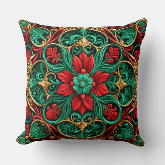 装飾レッドグリーンクリスマス装飾用クッション クッション (正面)