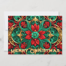 装飾レッドグリーンホリデーカード