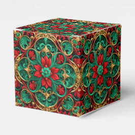 装飾レッドグリーンホリデーギフトボックス フェイバーボックス