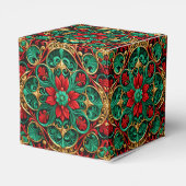 装飾レッドグリーンホリデーギフトボックス フェイバーボックス (裏面サイド)