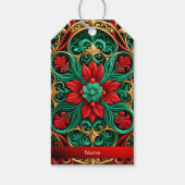 装飾レッドグリーンホリデーギフトラベル ギフトタグ (裏面)