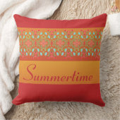 装飾レッド・オレンジと金ゴールド クッション (ブランケット)