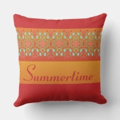 装飾レッド・オレンジと金ゴールド クッション (裏面)