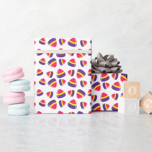 装飾レトロクリスマスキャンディパターン ラッピングペーパー (ベビーシャワー)