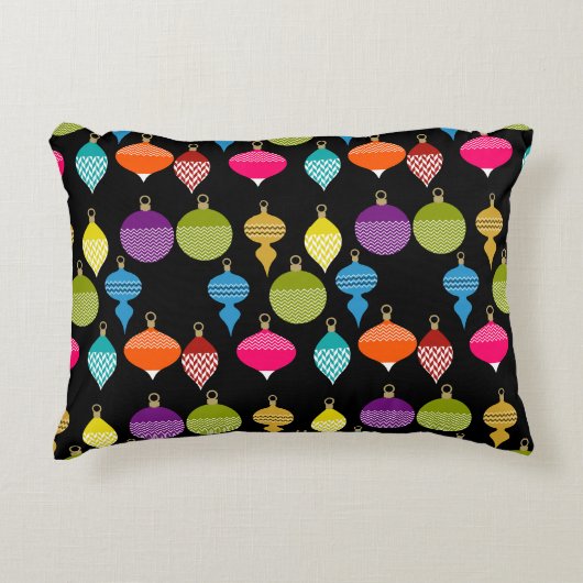 装飾レトロクリスマス装飾ボール アクセントクッション (正面)