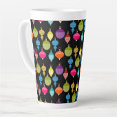 装飾レトロクリスマス装飾ボール カフェラテマグ (左アングル)