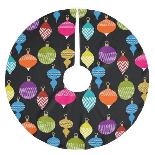 装飾レトロクリスマス装飾ボール ブラッシュドポリエステルツリースカート (正面)