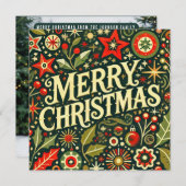 装飾レトロメリークリスマス シーズンカード (正面/裏面)