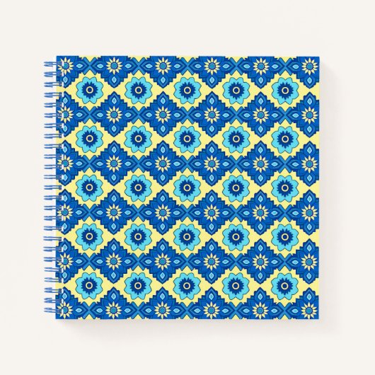 装飾レトロ幾何学模様 ノートブック (正面)