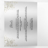 装飾ロマンチックなシルバーダマスクの結婚式 三つ折り招待状 (内部最初)