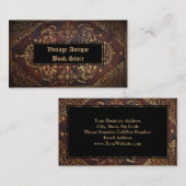 装飾ヴィンテージアンティークレザー金ゴールド 名刺 (正面/裏面)