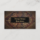 装飾ヴィンテージアンティークレザー金ゴールド 名刺 (正面)