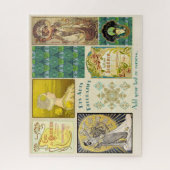 装飾ヴィンテージアールデコラベルと装飾: ジグソーパズル (縦)