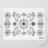 装飾ヴィンテージスタイル 箔招待状ポストカード (裏面)