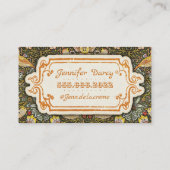 装飾ヴィンテージデザインの鳥とイチゴ 名刺 (裏面)