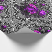 装飾ヴィンテージバロックフローラとレース ラッピングペーパー (角)