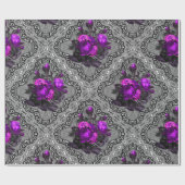 装飾ヴィンテージバロックフローラとレース ラッピングペーパー (フラット)