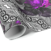 装飾ヴィンテージバロックフローラとレース ラッピングペーパー (ロールコーナー)