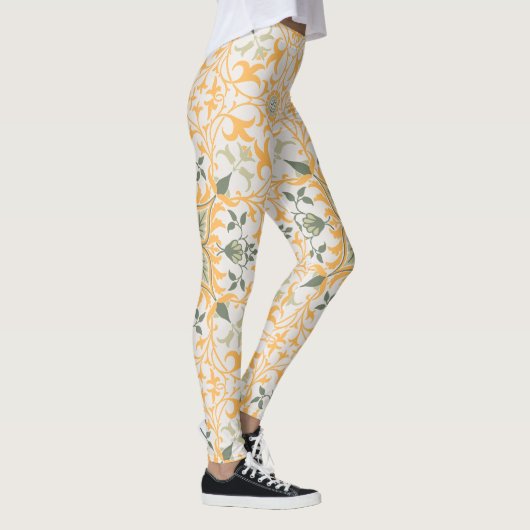 装飾ヴィンテージフローラつる植物 レギンス (右)