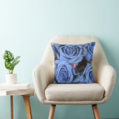 装飾ヴィンテージブルーバラフローラ クッション (椅子)