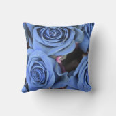 装飾ヴィンテージブルーバラフローラ クッション (裏面)