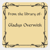 装飾ヴィンテージ弓蔵書票 スクエアシール (正面)