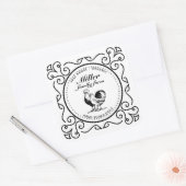 装飾ヴィンテージ縁ど家養鶏場 スクエアシール (封筒)