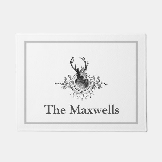 装飾ヴィンテージ鹿 ドアマット (正面)