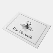 装飾ヴィンテージ鹿 ドアマット (アングル)