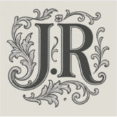 装飾付きイニシャル J.R シール (正面)