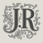 装飾付きイニシャル J.R シール (正面)