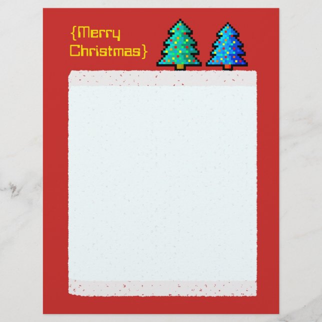 装飾付きピクセルアートクリスマスツリー緑 (正面)