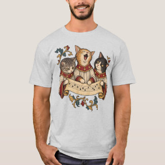 装飾写本の面白い中世の猫の合唱団 Tシャツ