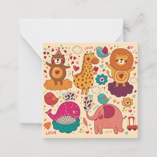 装飾動物 ノートカード (正面)