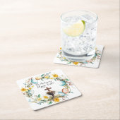 装飾卵とクロス私のフローライースター スクエアペーパーコースター (インサイチュ)