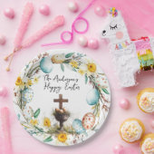 装飾卵とクロス私のフローライースター ペーパープレート (パーティー)