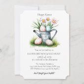 装飾卵と卵狩り入り水籠 招待状 (正面)