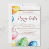 装飾卵と年間ハッピーイースター 招待状 (正面)