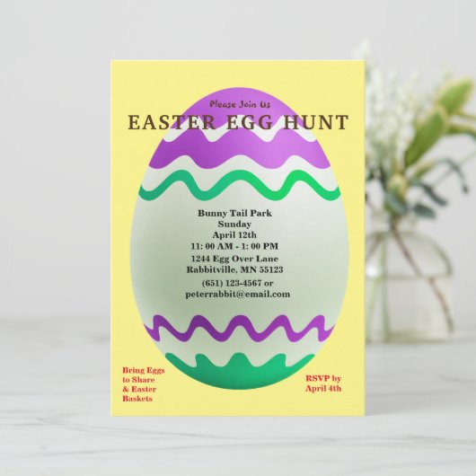 装飾卵イースター卵狩りジグザグパターンバック シーズンカード (スタンド正面)