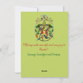 装飾卵ハッピーイースター春緑鳥 シーズンカード (裏面)