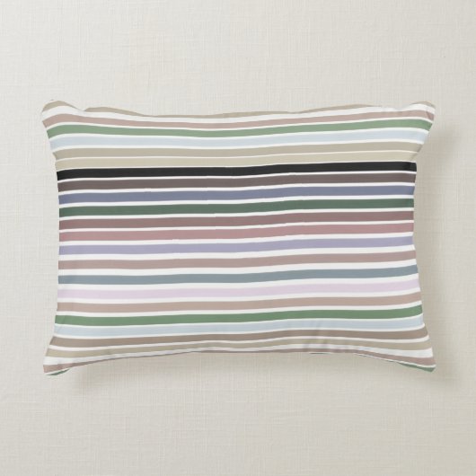 装飾及びカラフル ストライプ アクセントクッション (正面)