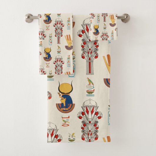 装飾古代エジプトの継ぎ目のないパターン バスタオルセット (インサイチュ)