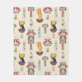 装飾古代エジプトの継ぎ目のないパターン フリースブランケット (正面)