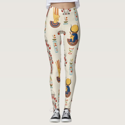 装飾古代エジプトの継ぎ目のないパターン レギンス (正面)