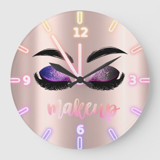 装飾可能なクールトレンディーバラ金ゴールドフェイクグリッターラヘス ラージ壁時計 (正面)