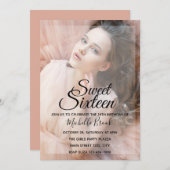 装飾可能な写真テンプレート-Sweet sixteen 招待状 (正面/裏面)