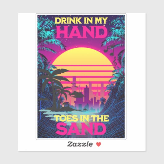 装飾可能な合成波/気化波レトロ80s シール (シート)